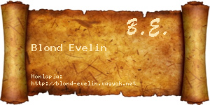 Blond Evelin névjegykártya